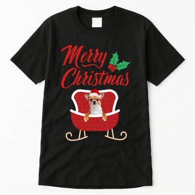 Chihuahua Dog Merry Christmas Design For The Holiday Season! Tall T-Shirt