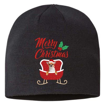 Chihuahua Dog Merry Christmas Design For The Holiday Season! Sustainable Beanie