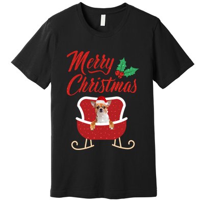 Chihuahua Dog Merry Christmas Design For The Holiday Season! Premium T-Shirt
