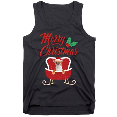 Chihuahua Dog Merry Christmas Design For The Holiday Season! Tank Top