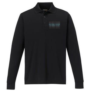 Carnivore Diet Meat Eater Performance Long Sleeve Polo