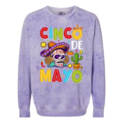 Cinco De Mayo Mexican Fiesta Squad 5 De Mayo For Mexican Colorblast Crewneck Sweatshirt