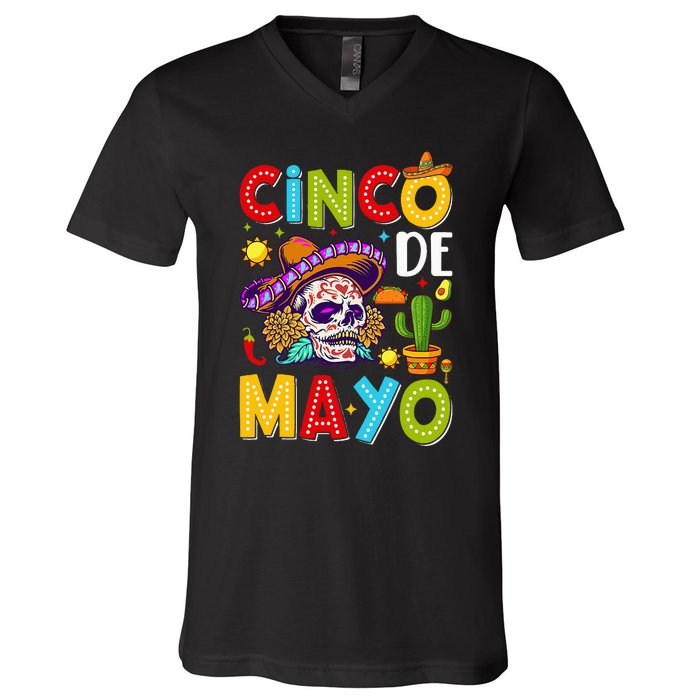 Cinco De Mayo Mexican Fiesta Squad 5 De Mayo For Mexican V-Neck T-Shirt