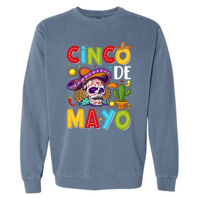 Cinco De Mayo Mexican Fiesta Squad 5 De Mayo For Mexican Garment-Dyed Sweatshirt