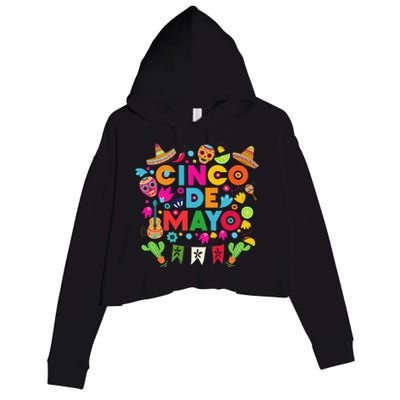 Cinco De Mayo Mexican Fiesta Cactus Crop Fleece Hoodie