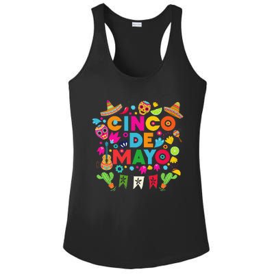 Cinco De Mayo Mexican Fiesta Cactus Ladies PosiCharge Competitor Racerback Tank