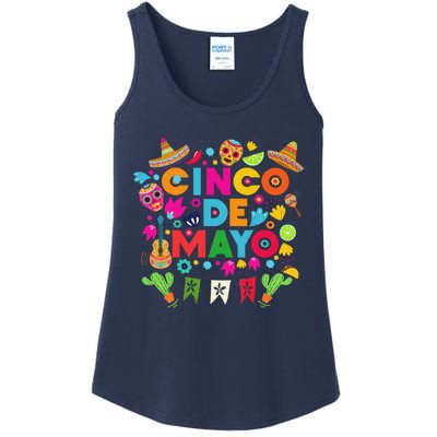 Cinco De Mayo Mexican Fiesta Cactus Ladies Essential Tank