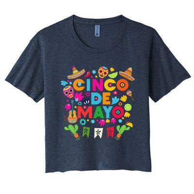 Cinco De Mayo Mexican Fiesta Cactus Women's Crop Top Tee