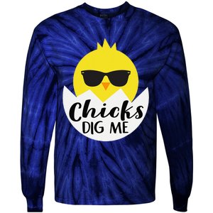 Chicks Dig Me Funny N Male Little Easter Fun Tie-Dye Long Sleeve Shirt