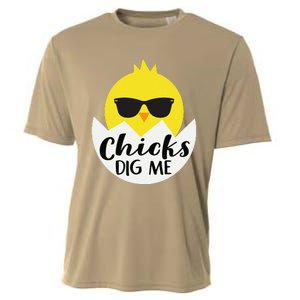 Chicks Dig Me Funny N Male Little Easter Fun Cooling Performance Crew T-Shirt