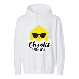 Chicks Dig Me Funny N Male Little Easter Fun Garment-Dyed Fleece Hoodie