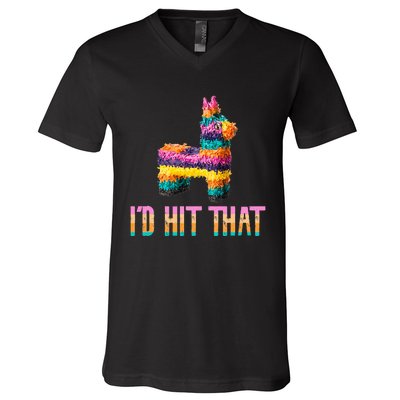 Cinco De Mayo Funny Pinata ID Hit That V-Neck T-Shirt