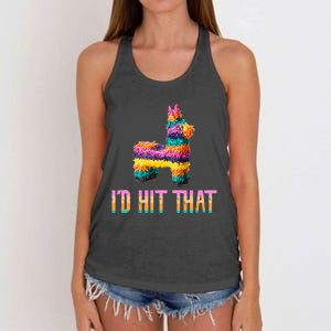 Cinco De Mayo Funny Pinata ID Hit That Women's Knotted Racerback Tank