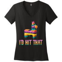 Cinco De Mayo Funny Pinata ID Hit That Women's V-Neck T-Shirt