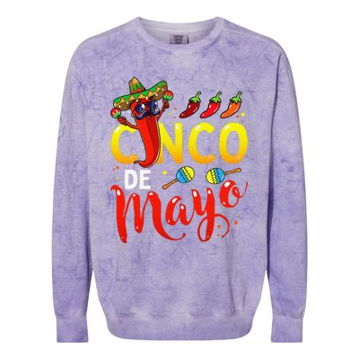 Cinco De Mayo Mexican Fiesta 5 De Mayo Colorblast Crewneck Sweatshirt