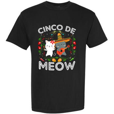 Cinco De Meow Mexican Kawaii Cat Kitten Garment-Dyed Heavyweight T-Shirt