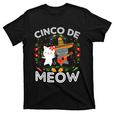 Cinco De Meow Mexican Kawaii Cat Kitten T-Shirt