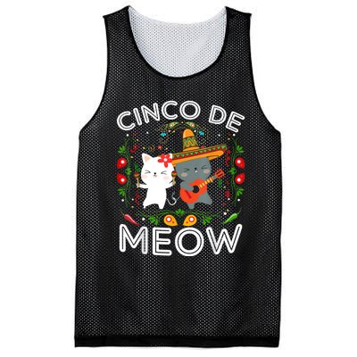 Cinco De Meow Mexican Kawaii Cat Kitten Mesh Reversible Basketball Jersey Tank