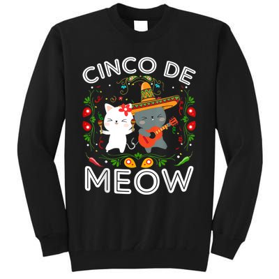 Cinco De Meow Mexican Kawaii Cat Kitten Tall Sweatshirt