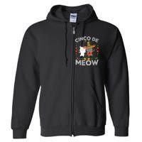 Cinco De Meow Mexican Kawaii Cat Kitten Full Zip Hoodie