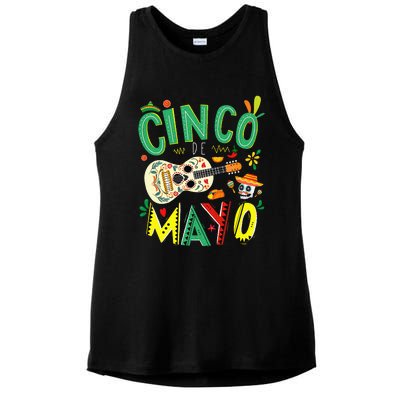 Cinco De Mayo Lets Fiesta Squad 5 De Mayo Mexican Fiesta Ladies PosiCharge Tri-Blend Wicking Tank