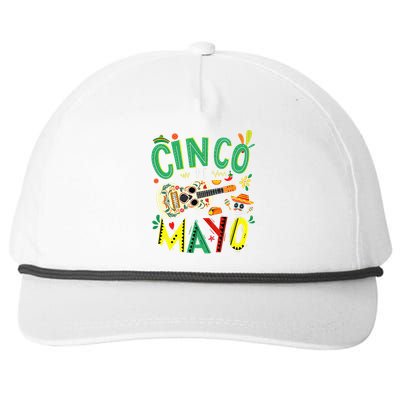 Cinco De Mayo Lets Fiesta Squad 5 De Mayo Mexican Fiesta Snapback Five-Panel Rope Hat