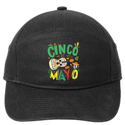 Cinco De Mayo Lets Fiesta Squad 5 De Mayo Mexican Fiesta 7-Panel Snapback Hat