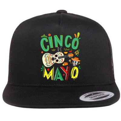 Cinco De Mayo Lets Fiesta Squad 5 De Mayo Mexican Fiesta Flat Bill Trucker Hat