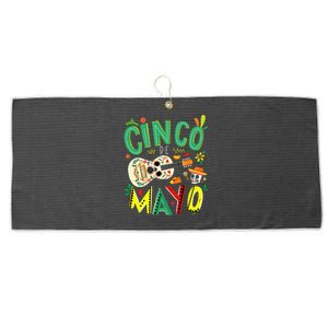 Cinco De Mayo Lets Fiesta Squad 5 De Mayo Mexican Fiesta Large Microfiber Waffle Golf Towel