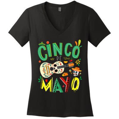 Cinco De Mayo Lets Fiesta Squad 5 De Mayo Mexican Fiesta Women's V-Neck T-Shirt