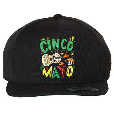 Cinco De Mayo Lets Fiesta Squad 5 De Mayo Mexican Fiesta Wool Snapback Cap