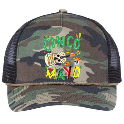 Cinco De Mayo Lets Fiesta Squad 5 De Mayo Mexican Fiesta Retro Rope Trucker Hat Cap