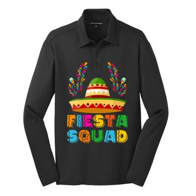 Cinco De Mayo Fiesta Squad Family Matching Group Silk Touch Performance Long Sleeve Polo