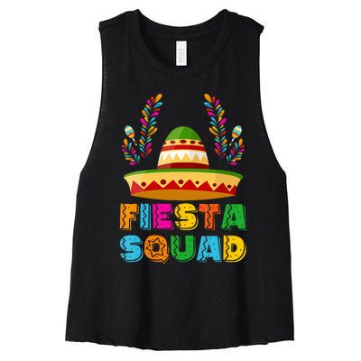 Cinco De Mayo Fiesta Squad Family Matching Group Women's Racerback Cropped Tank