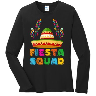 Cinco De Mayo Fiesta Squad Family Matching Group Ladies Long Sleeve Shirt