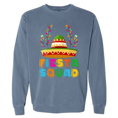 Cinco De Mayo Fiesta Squad Family Matching Group Garment-Dyed Sweatshirt