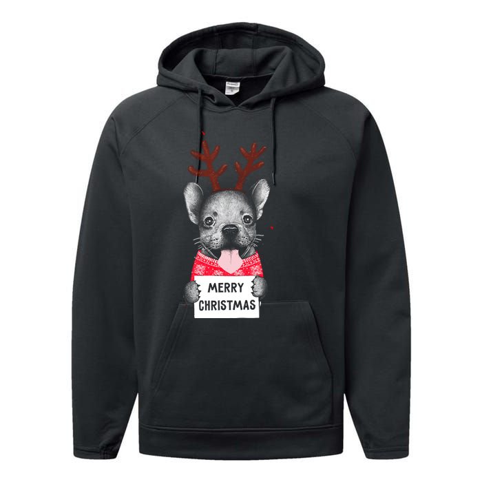 Christmas Dog Merry Christmas Performance Fleece Hoodie