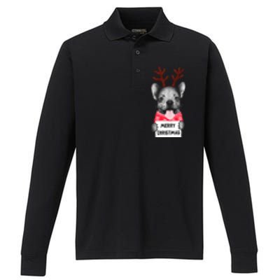 Christmas Dog Merry Christmas Performance Long Sleeve Polo