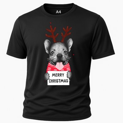 Christmas Dog Merry Christmas Cooling Performance Crew T-Shirt