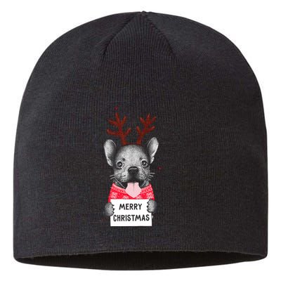 Christmas Dog Merry Christmas Sustainable Beanie