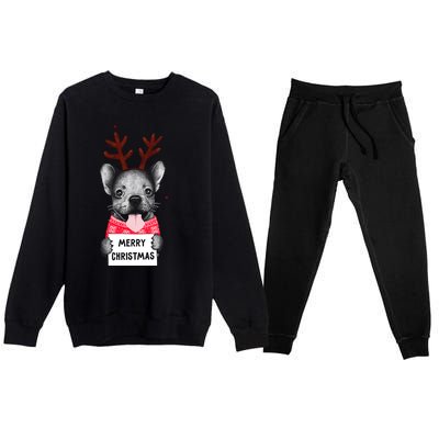 Christmas Dog Merry Christmas Premium Crewneck Sweatsuit Set