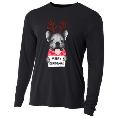 Christmas Dog Merry Christmas Cooling Performance Long Sleeve Crew