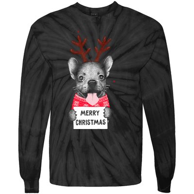 Christmas Dog Merry Christmas Tie-Dye Long Sleeve Shirt