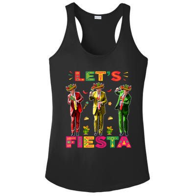 Cinco De Mayo Trump Taco Funny Dancing Trump Let's Fiesta Ladies PosiCharge Competitor Racerback Tank