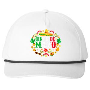 Cinco De Mayo Lets Fiesta Squad 5 De Mayo Mexican Snapback Five-Panel Rope Hat