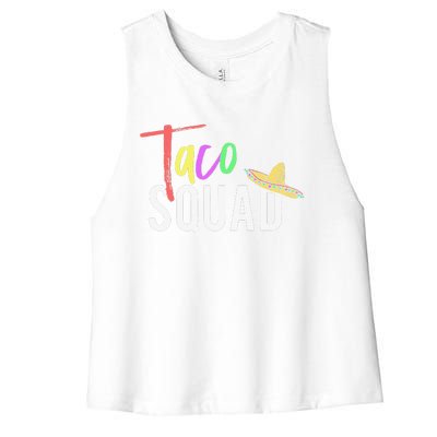 Cinco De Mayo Taco Squad Design To Celebrate A Fiesta Women's Racerback Cropped Tank