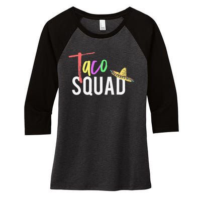 Cinco De Mayo Taco Squad Design To Celebrate A Fiesta Women's Tri-Blend 3/4-Sleeve Raglan Shirt