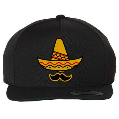 Cinco De Mayo Mustache Sombrero Funny Wool Snapback Cap