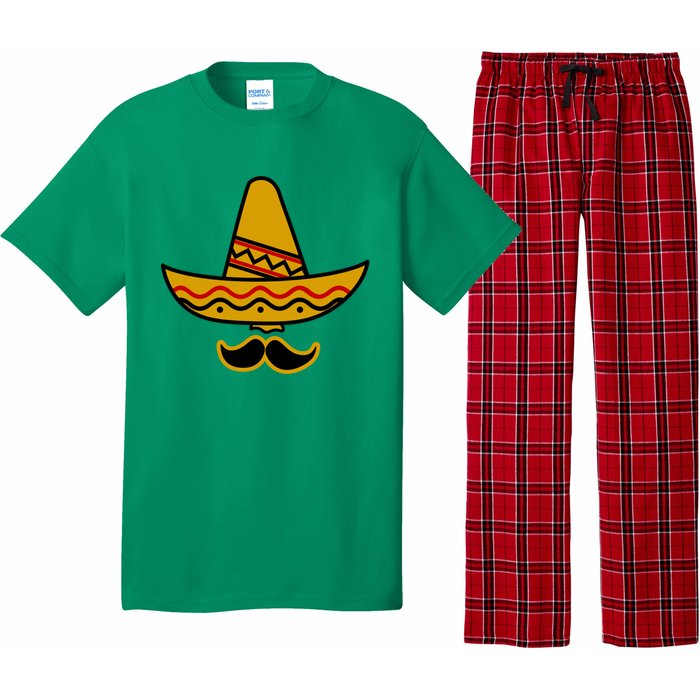 Cinco De Mayo Mustache Sombrero Funny Pajama Set