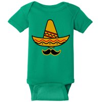 Cinco De Mayo Mustache Sombrero Funny Baby Bodysuit